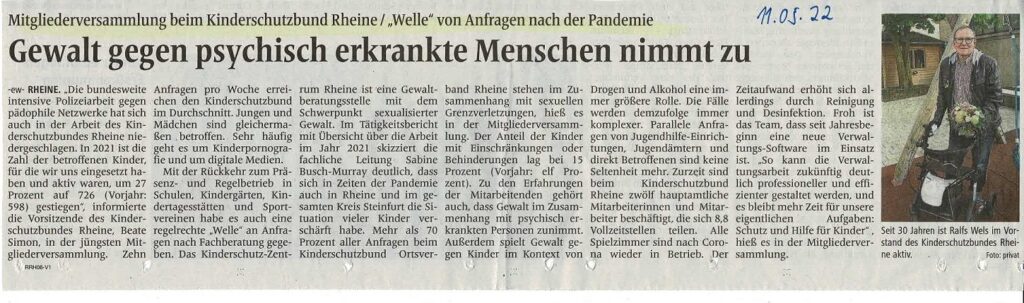 Ausschnitt aus der Münsterländischen Volkszeitung vom 11.05.2022
