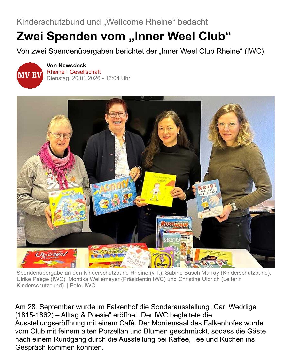Foto 1 - Zwei Spenden vom "Inner Weel Club"